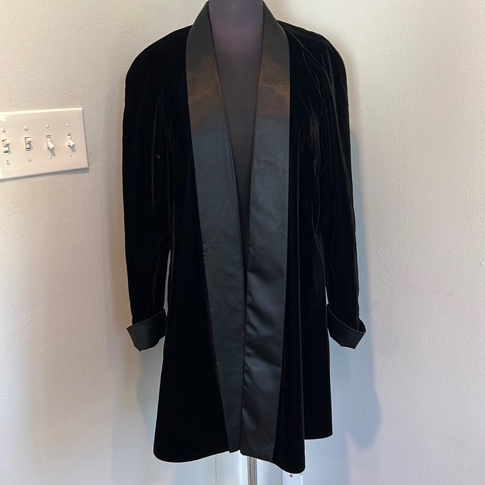 Vintage Patra black velvet/satin open jacket